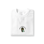 Hei Wu Chang ghost hugging Earth don’t litter lah eco-friendly white t-shirt