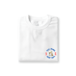 White T-shirt with Bai Wu Chang drinking teh peng ikat tepi style