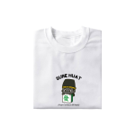 hei wu chang holding mahjong graphic printed on white t-shirt for CNY